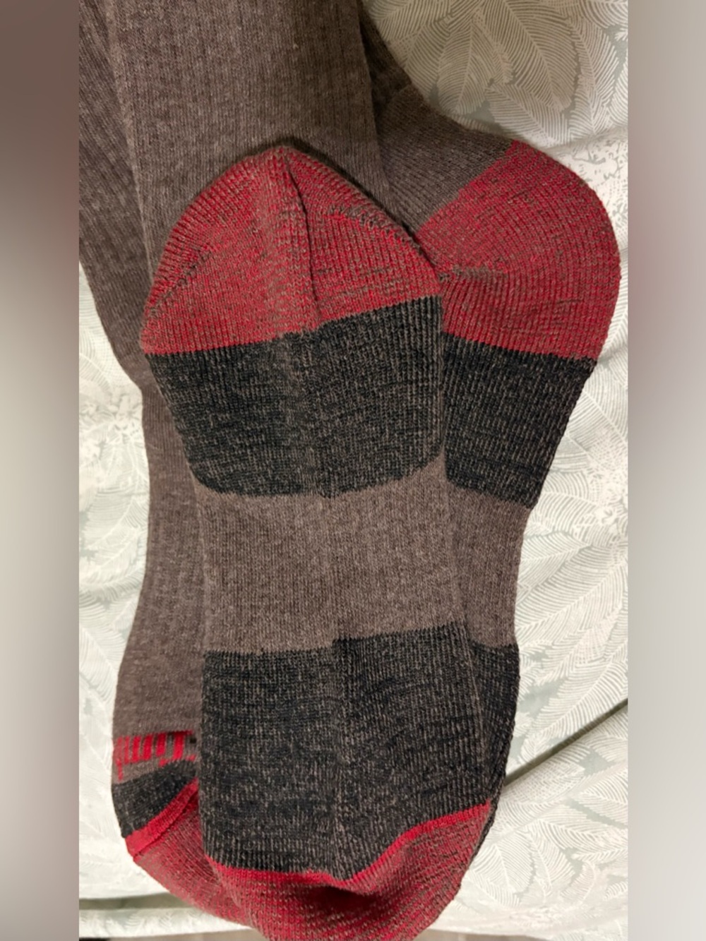 Timberland Brown Crew Socks with Red and Black Accents - Picture 5 of 5
